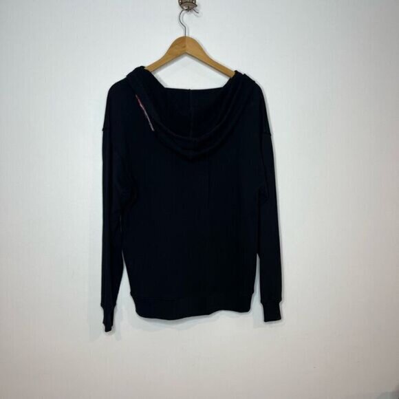 Sanctuary Women's Embroidered Floral Full Zip Hooded Sweater Black Size XS NWT - Picture 5 of 11